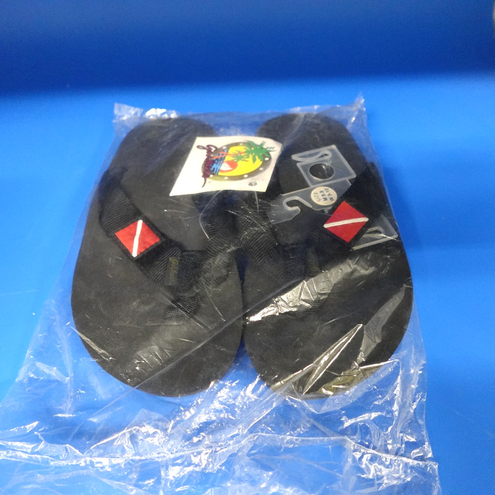 Gurkee's Black Flip Flop Sandals Sturdy Sole Men's 8-9 Women's 9-10 New